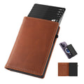 TOYFID Aluminum Alloy Wallet With Genuine Leather Cover Men's Billfolds-0