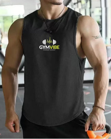 Sports vest men's summer thin design creative contrasting print quick drying sleeveless T-shirt fitness training running basketb