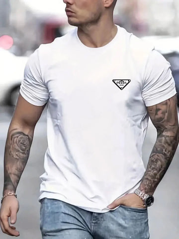 New men's Milan fashion trend international brand printed T-shirt, pure cotton round neck, casual urban luxury high-end styleY2K