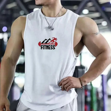 Street basketball sports vest summer new fast drying breathable hip-hop creative printed fitness running training suit men's top